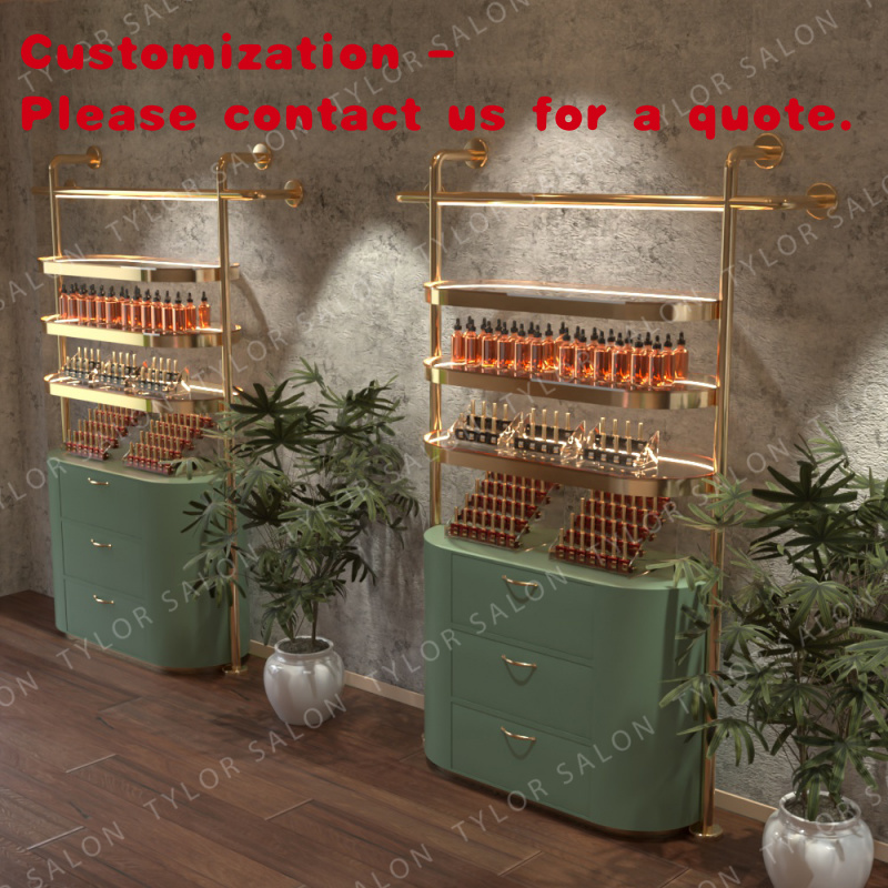 Luxury Skincare Shop - ตู้โชว์ผลิตภัณฑ์ดูแลผิวแบบกำหนดเองสุดหรู ชั้นวางร้านทำเล็บ ชั้นวางเครื่องสำอาง