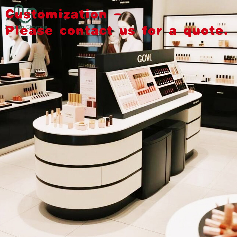 Luxury Skincare Shop - เฟอร์นิเจอร์ร้านเครื่องสำอางดีไซน์ 3 มิติ หรูหราทันสมัย ตู้โชว์เครื่องสำอางอะคริลิค สำหรับห้างสรรพสินค้า