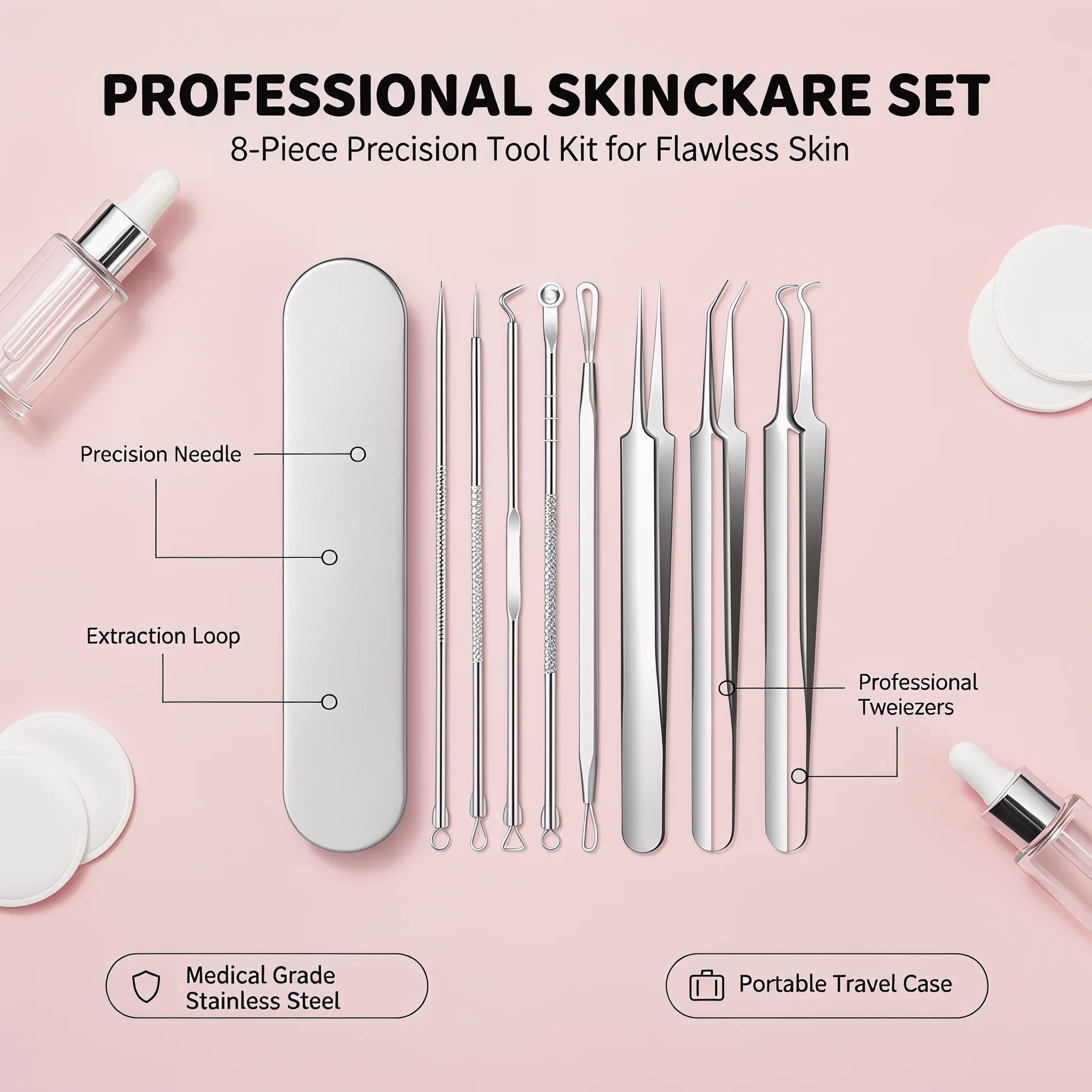 ชุดเข็มและแหนบกำจัดสิวแบบมืออา - Luxury Skincare Acne บทวิจารณ์และราคา